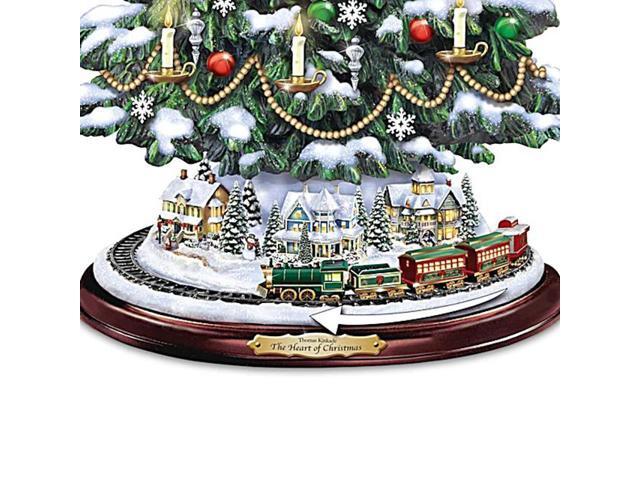 The Bradford Exchange Thomas Kinkade Candlelit Tabletop Tree with Lights and Music and Rotating Train