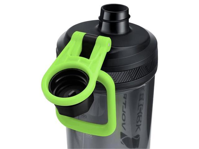 VOLTRX Gallium Electric Protein Blender Shaker Bottle USB Rechargeable Mixer Cup for Shakes BPA Free Tritan 24oz Avocado Green