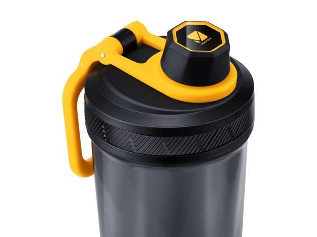 VOLTRX Gallium Electric Protein Blender Shaker Bottle USB Rechargeable Mixer Cup for Shakes BPA Free Tritan 24oz Yellow