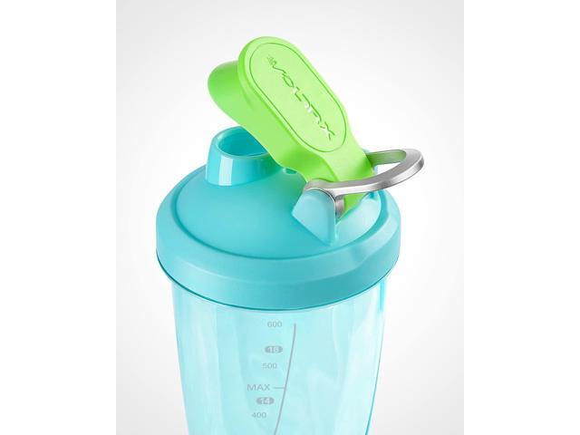 VOLTRX Electric Shaker Bottle - Vortex Boost Portable USB C Rechargeable Protein Blender Shake Mixer BPA Free Waterproof 24 oz Aurora Blue
