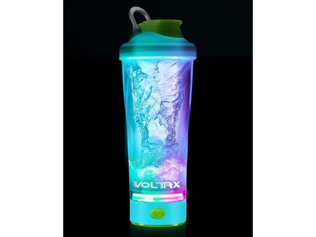 VOLTRX Electric Shaker Bottle - Vortex Boost Portable USB C Rechargeable Protein Blender Shake Mixer BPA Free Waterproof 24 oz Aurora Blue