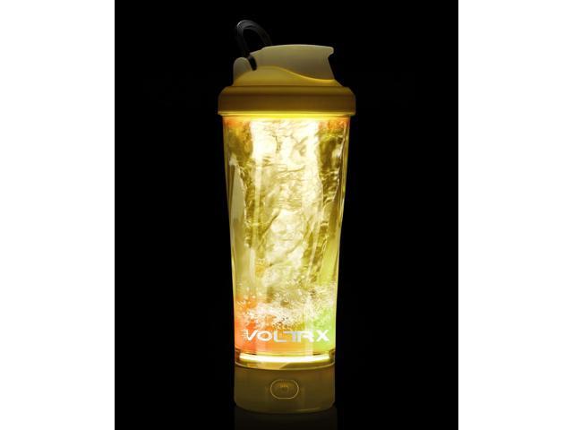 VOLTRX Electric Shaker Bottle - Vortex Boost Portable USB C Rechargeable Protein Blender Shake Mixer BPA Free Waterproof 24 oz Yellow