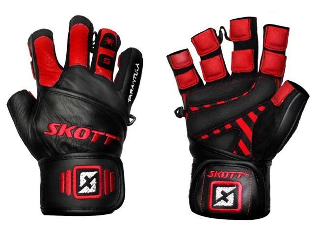 Skott Tarantula Weightlifting Gloves Genuine Leather Gym Gloves with Full Wrist Wrap Support, Breathable Grip for Training, Fitness & Bodybuilding...
