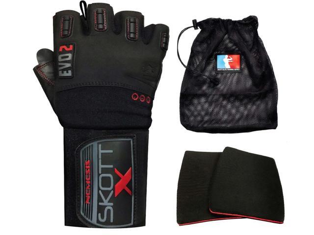 Skott Nemesis X Weightlifting Gloves Gym Gloves with Extended Wrist Wrap Support, Durable Grip and Breathable Design for Training, Fitness &...