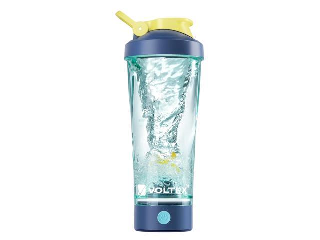 VOLTRX Electric Shaker Bottle - Vortex Boost Portable USB C Rechargeable Protein Blender Shake Mixer BPA Free Waterproof 24 oz Power Blue Denim Dust