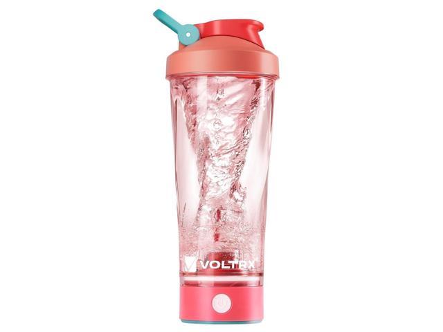 VOLTRX Electric Shaker Bottle - Vortex Boost Portable USB C Rechargeable Protein Blender Shake Mixer BPA Free Waterproof 24 oz Power Blue Solar Red