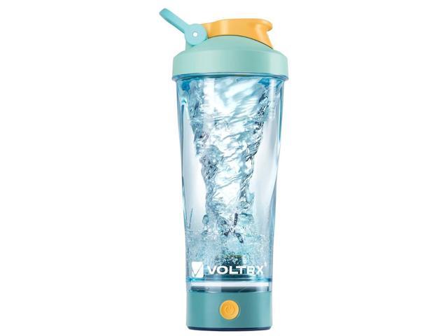 VOLTRX Electric Shaker Bottle - Vortex Boost Portable USB C Rechargeable Protein Blender Shake Mixer BPA Free Waterproof 24 oz Power Blue Aurora Teal