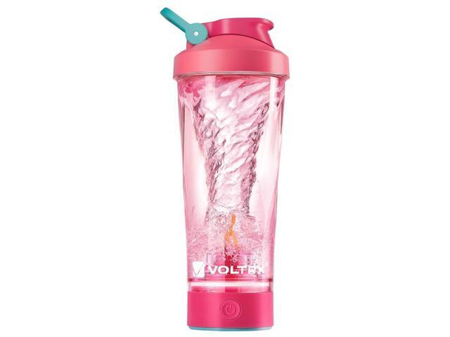 VOLTRX Electric Shaker Bottle - Vortex Boost Portable USB C Rechargeable Protein Blender Shake Mixer BPA Free Waterproof 24 oz Power Blue Candy Pink