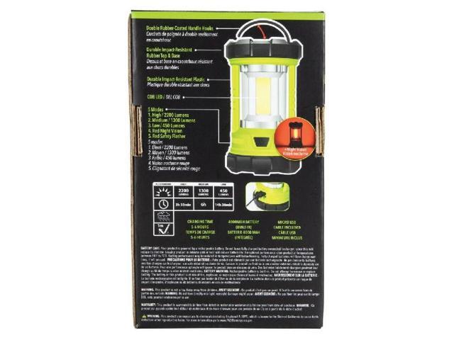 LIFE+GEAR 2200-Lumen USB Rechargeable Lantern And Powerbank