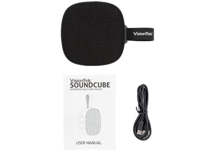 VisionTek SoundCube Wireless Bluetooth Speaker with IPX7 Waterproof Rating, Bluetooth 5.0, 6+ Hour Playtime, Built-in Mic, TWS Support -ETD901313