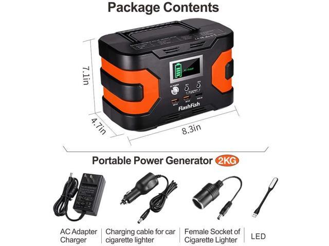 200W Peak Power Station, Flashfish CPAP Battery 166Wh 45000mAh Backup Power Pack 110V 150W Lithium Battery Pack Camping Solar Generator for CPAP...