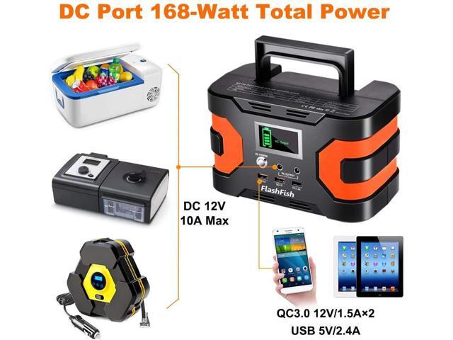 200W Peak Power Station, Flashfish CPAP Battery 166Wh 45000mAh Backup Power Pack 110V 150W Lithium Battery Pack Camping Solar Generator for CPAP...