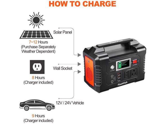 FlashFish 200W Portable Power Station 40800mAh Solar Generator