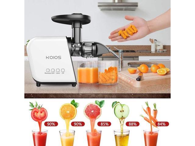 KOIOS B5100 Juicer, Masticating Juicer Machine, Slow Juice Extractor with Reverse function, Cold Press Juicer Machines with Quiet Motor