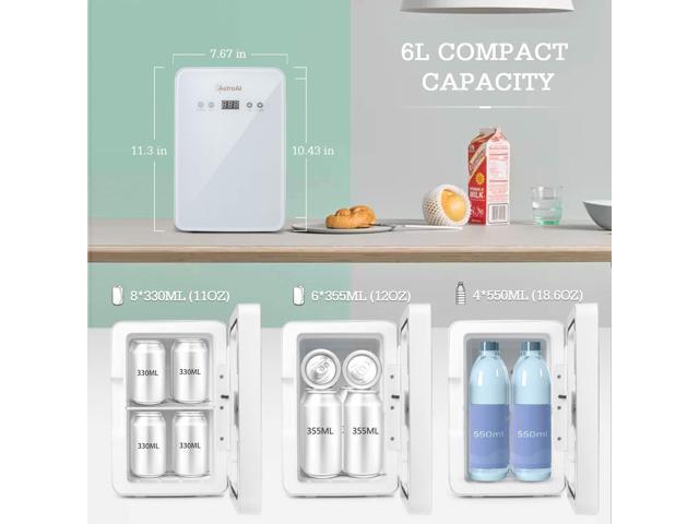 AstroAI Mini Fridge 6 Liter/8 Can Skincare Fridge for Bedroom