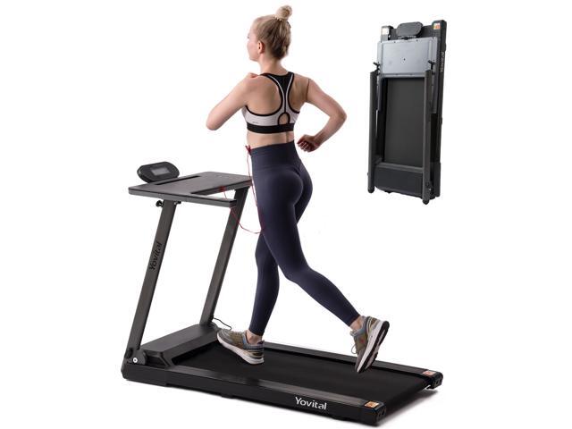 Folding Treadmills with Desk for Home - Portable Electric Foldable Treadmill Machine for Running Walking Jogging 12 Preset Workout 265 LBS Weight...