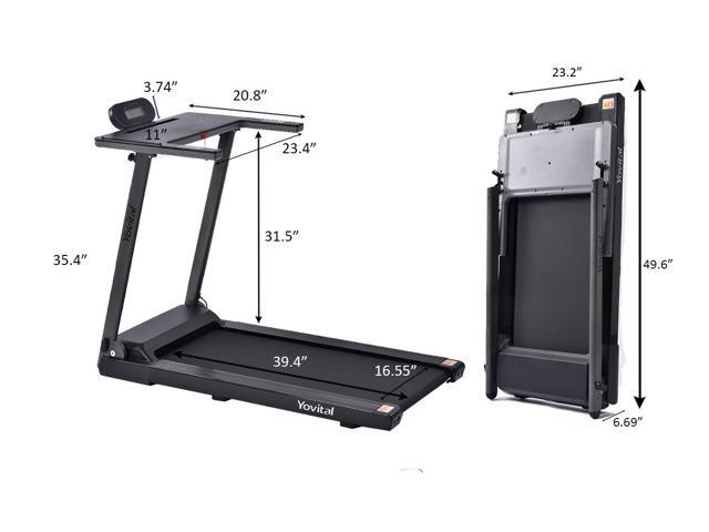 Folding Treadmills with Desk for Home - Portable Electric Foldable Treadmill Machine for Running Walking Jogging 12 Preset Workout 265 LBS Weight...