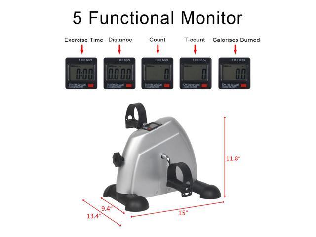 Exercise Bike Pedal Exerciser Foot Peddler Portable Therapy Bicycle with Digital Monitor