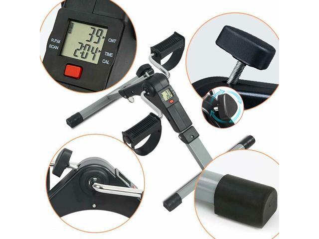 Under Desk Bike Pedal Exerciser for Legs Arms Portable Peddler Adjustable LCD YJ