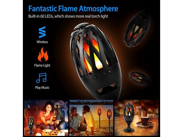 LED Flame Speakers Torch Wireless Speaker Waterproof Stereo Bass Speaker Outdoor Light-Up Speaker Atmosphere LED