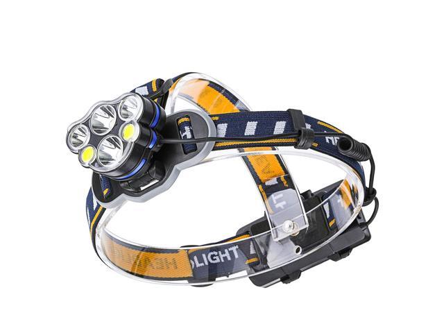 OUTERDO 1200lm 6 LED Headlamp 8 Modes Waterproof USB Rechargeable Flashlight for Camping Fishing Cycling Electric Bike Electric Scooter