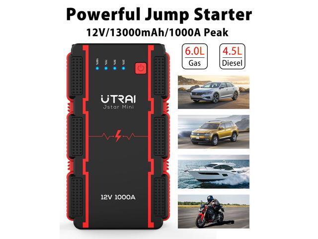 UTRAI Car Battery Starter, 1000A Peak 13000mAh 12V Car Auto Jump Starter, Portable Battery Booster with Lithium Jump Box and LED Light (Up to 6L...
