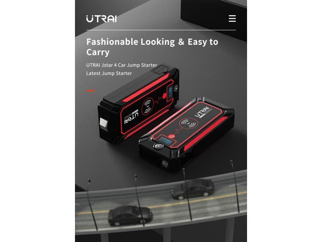 UTRAI 2500A 24000mAh(8L Gas 7.5L Diesel Engine) 12V Battery Jump Pack Power Bank with Flashlight, USB QC3.0 (Model BJ-4-OR)