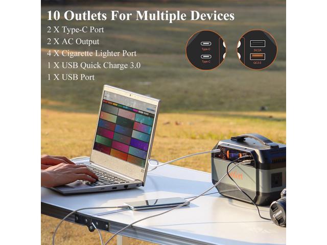 Gofort 330w Portable Power Station, 299wh Solar Generator Backup Power Compatible With 60w 18v Portable Solar Panel, Foldable Solar Charger With...