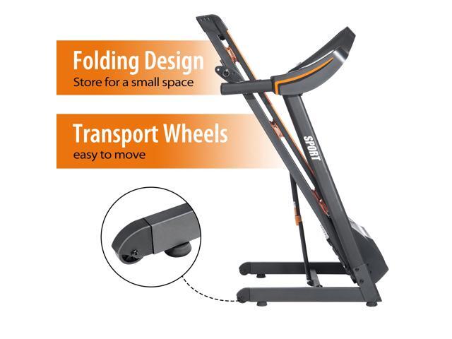 Folding Electric Treadmill Motorized Running Machine with Manual Incline and Hydraulic Rod Mechanism