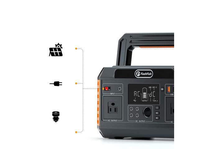 Flashfish 560W Portable Power Station, 520Wh/140400mAh Solar Generator Backup Power with 2x110V/560W AC Outlets, 5xDC Output and 4xUSB Outputs,...