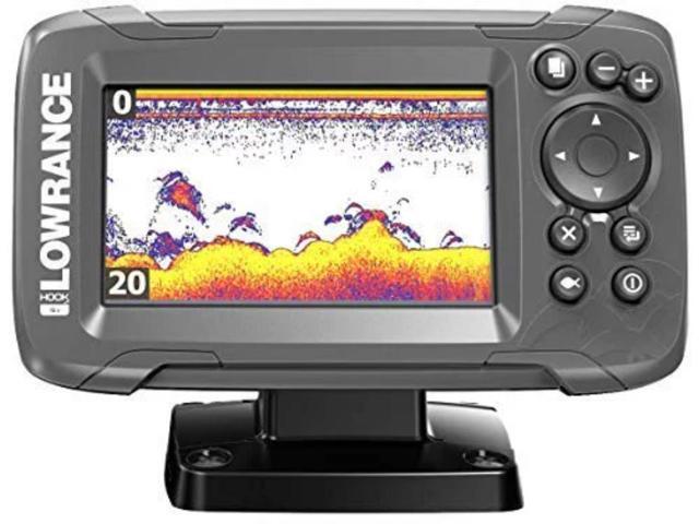 Fish Finder 4x Portable Fishfinder with Bullet Skimmer Transducer, 4' Screen Size