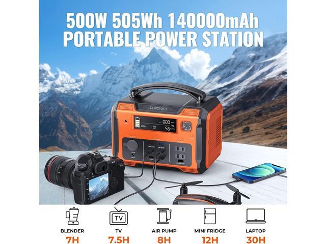DBPOWER Portable Power Station 505Wh 500W (Peak 1000W) Outdoor Generator Mobile Lithium Battery Pack with 110V AC Outlet (Solar Panel Not Included)...