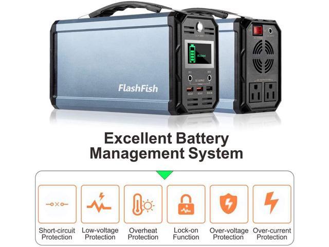 300W Solar Generator, FlashFish 60000mAh Portable Power Station Camping Potable Generator, CPAP Battery Recharged by Solar Panel/Wall Outlet/Car,...