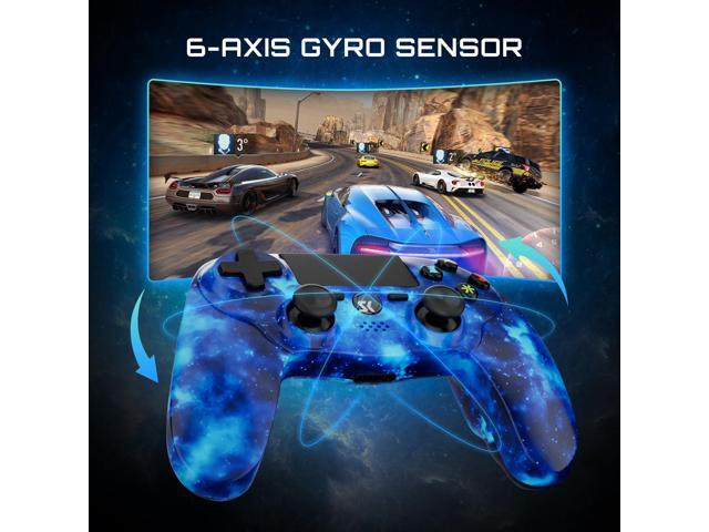ISHAKO Wireless Controller For PS4/PS3/PC Windows -Nebula Blue