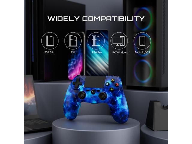 ISHAKO Wireless Controller For PS4/PS3/PC Windows -Nebula Blue