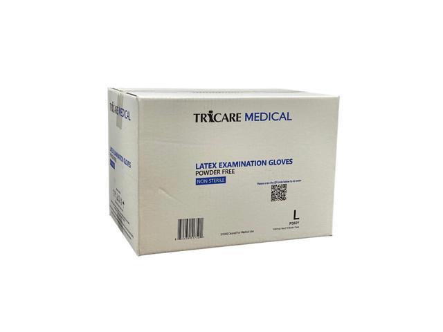 TRICARE MEDICAL Latex Exam Gloves, Powder-free, 5.5 Mil, White, Case of 1000 Large