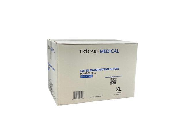 TRICARE MEDICAL Latex Exam Gloves, Powder-free, 5.5 Mil, White, Case of 1000 XL