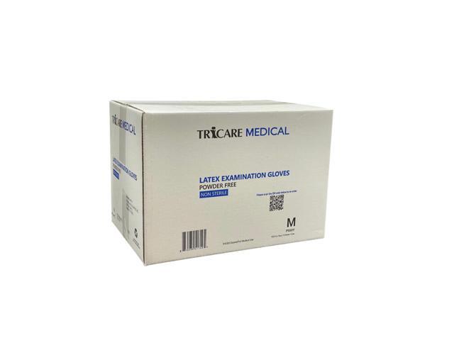 TRICARE MEDICAL Latex Exam Gloves, Powder-free, 5.5 Mil, White, Case of 1000 Medium