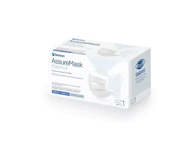 MEDICOM AssureMask Balance ASTM Level 1 Disposable Face Masks, Pack of 50 - White