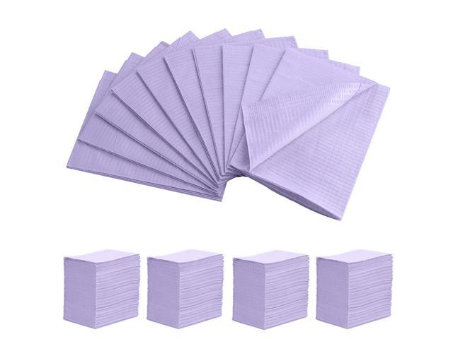 MEDICOM SafeBasics Dry-Back 2 Ply Disposable Dental Bibs (2 ply tissue + 1 Ply Poly), 13'x18', Case of 500 - Lavender