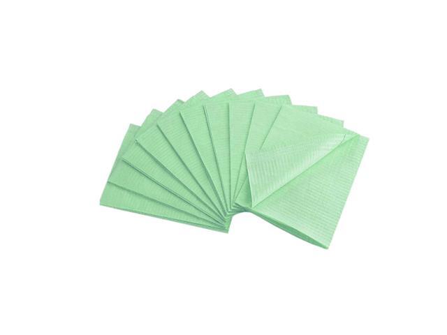 MEDICOM SafeBasics Dry-Back 3 Ply Disposable Dental Bibs (3 ply tissue + 1 Ply Poly), 13'x18', Case of 500 - Green