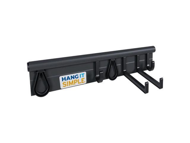 Hang It Simple 18' Wall-Mount Modular Rail Organizer ? Adjustable Sliding Hooks & Rubber Loops ? Heavy-Duty Tool ? Made in USA