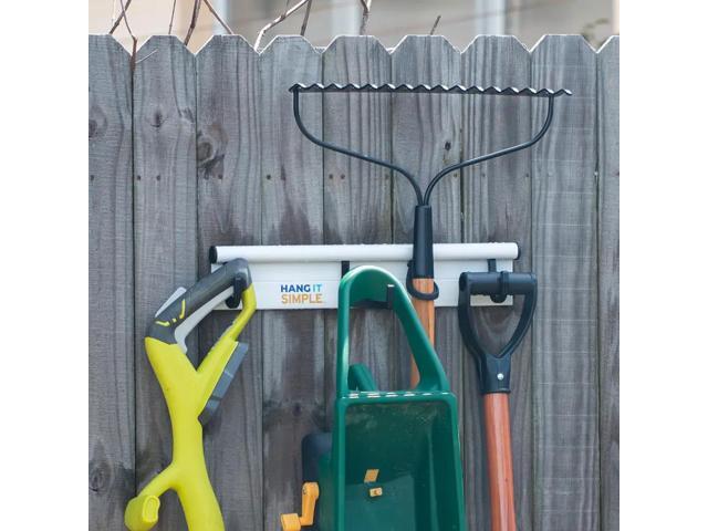 Hang It Simple J Hooks (3-Pack) - Heavy-Duty Adjustable Tool & Broom Hooks for Wall-Mount Modular Rail Organizer ? Space-Saving Garage, Laundry &...