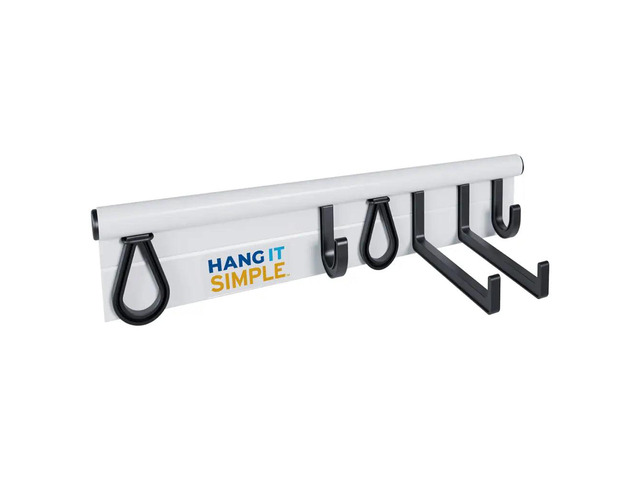 Hang It Simple? 18' Wall-Mount Modular Rail Garage & Closet Organizer