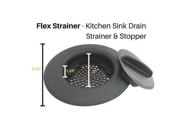 FLI Products Flex Strainer DPFS1010-2 2-N-1 Kitchen Sink Strainer and Drain Stopper All in One Fits All 3-1/2 Drains and Disposals, 5-1/4 Diameter,...