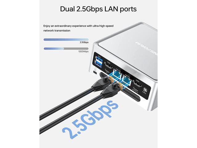 MINISFORUM Mini PC NAB6 Windows 11 Intel Core i7-12650H Processor up to 4.7 GHz 16GB RAM DDR4 512GB PCIe4.0 SSD Dual 2.5 G RJ45 LAN, 7x USB,,2 x...