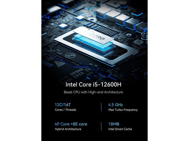 MINISFORUM NAB6 Lite Mini PC Core i5-12600H(12C/16T, up to 4.5 GHz) Mini Computer 32GB RAM + 500GB SSD, 2xHDMI + 2xUSB-C 4K@60Hz Outputs, 2x2.5G...