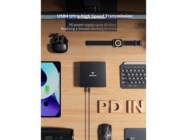 MINISFORUM UM890 Pro Mini PC AMD Ryzen 9 8945HS(8C/16T, up to 5.2GHz) Barebone Version, 2xUSB4(PD 8K) 1xHDMI 1xDP Four Outputs, 2X RJ45, BT5.2...