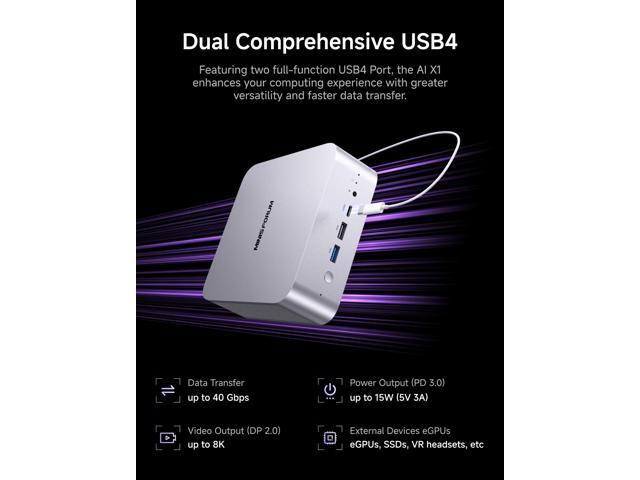 MINISFORUM X1-255 Mini PC AMD Ryzen 7 255(8C/16T) Barebone Version Desktop Computer, HDMI2.1 DP2.0 2xUSB4 Video Output, 1x Oculink Port, 2.5G RJ45...