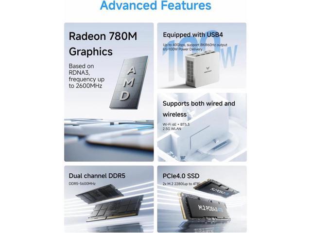 MINISFORUM DeskMini UM870 Slim Mini PC AMD Ryzen 7 8745H Small PC, 16GB DDR5 RAM+1TB PCIe4.0 SSD, HDMI/DP/USB4 Outputs, 2.5G LAN, WiFi 6E, BT5,...